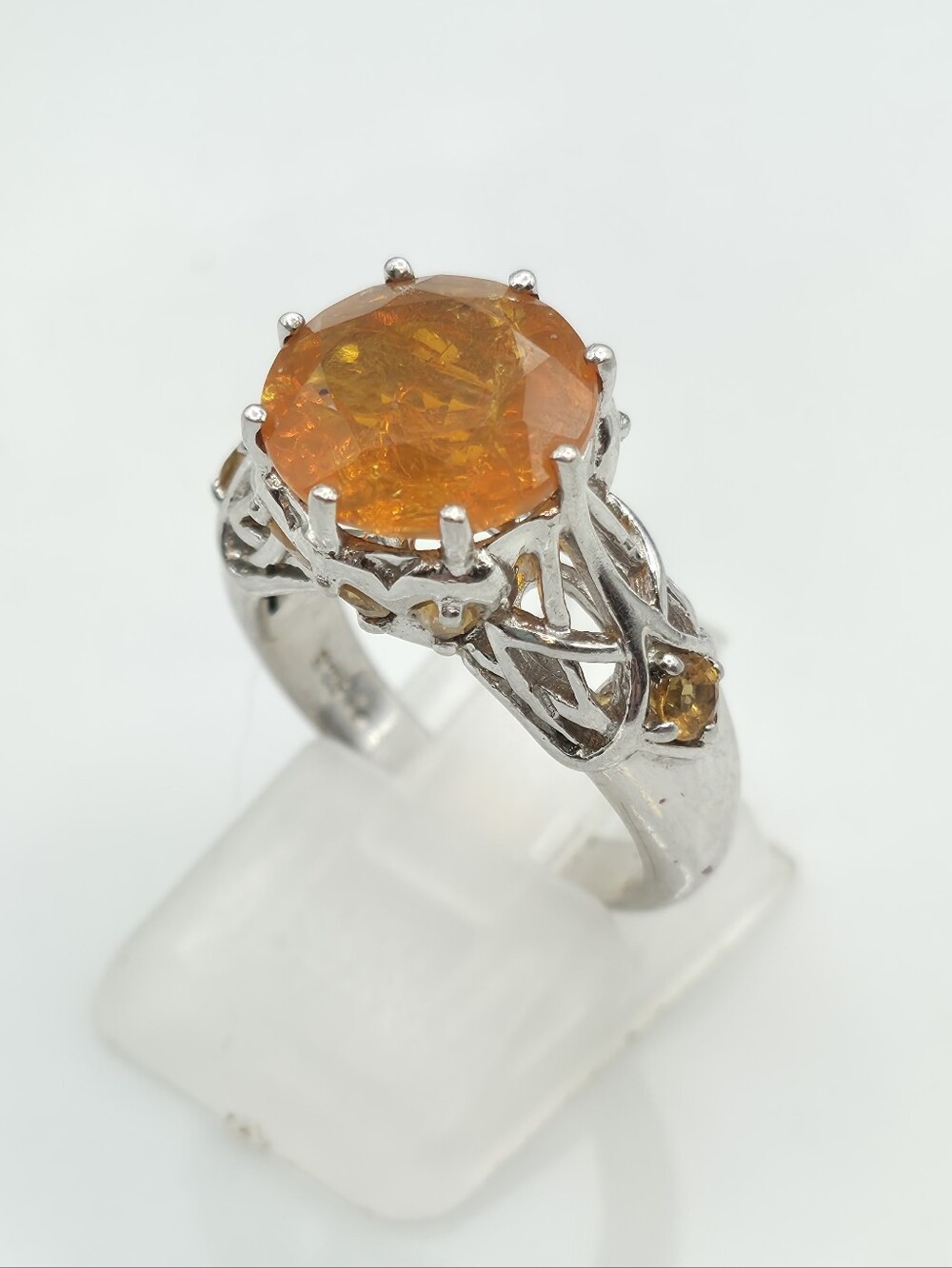 Rare Victoria Wieck Vivid Rutilated Orange Citrine Ring - Picture 5 of 10